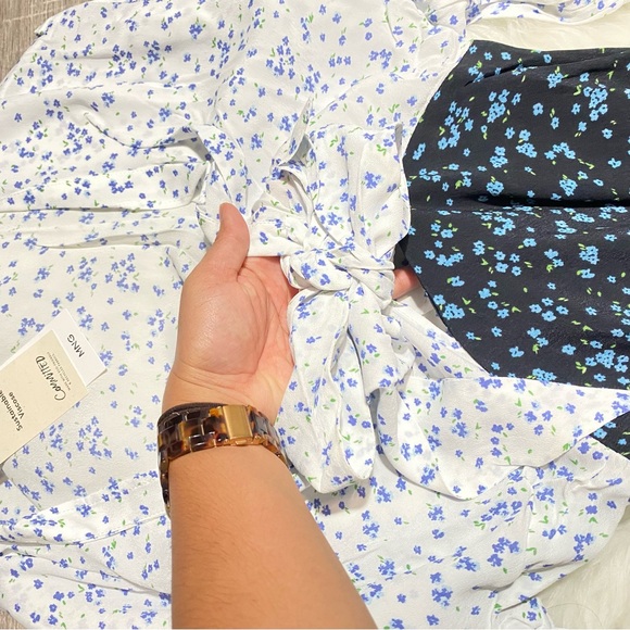 MANGO Dress. Contrasted, front ties MANGO dress - Picture 8 of 14